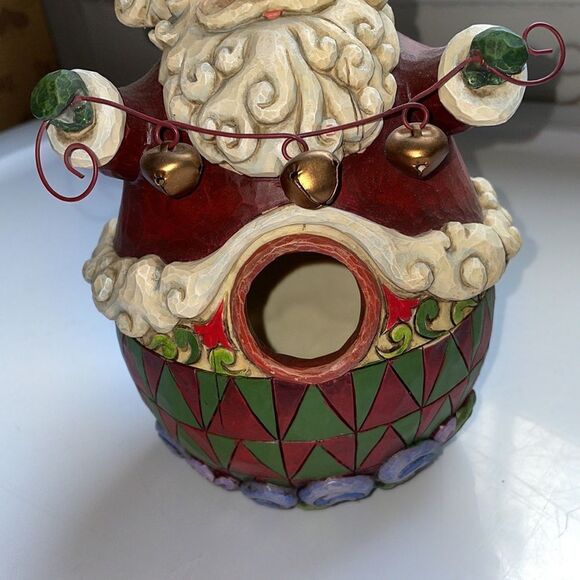 Jim Shore 2008 Santa Claus holding jingle bells birdhouse 4012992 - Picture 3 of 5
